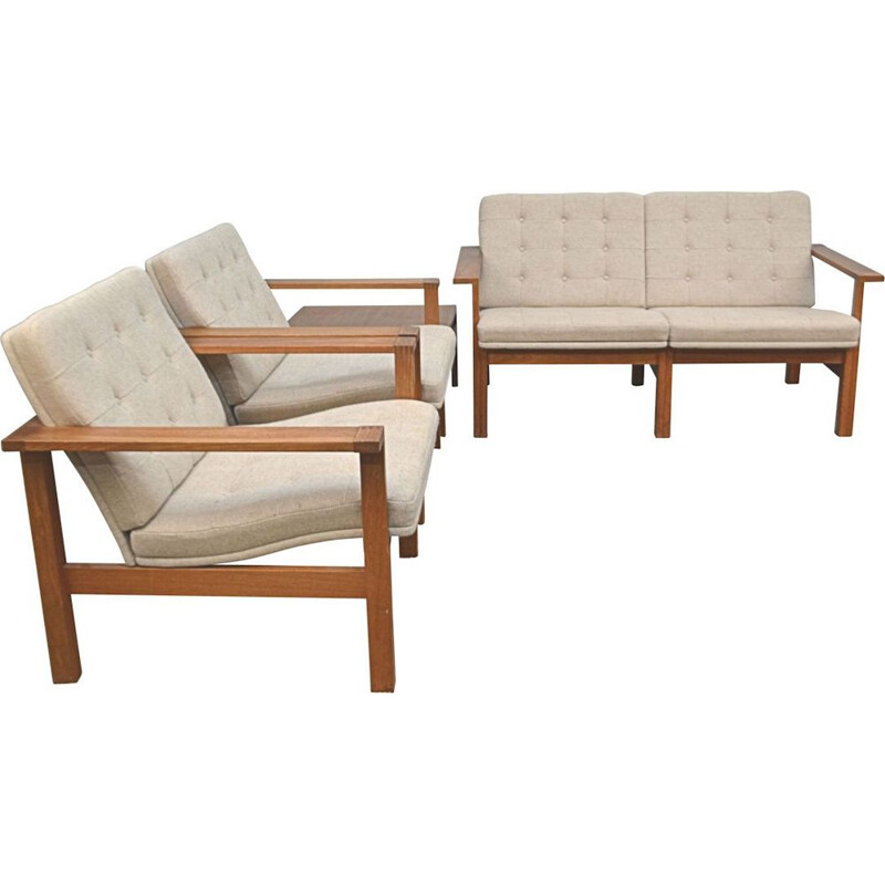 Vintage modular seating group by Ole Gjerlov Knudsen & Torben Lind for France & Son, Danish 1960s
