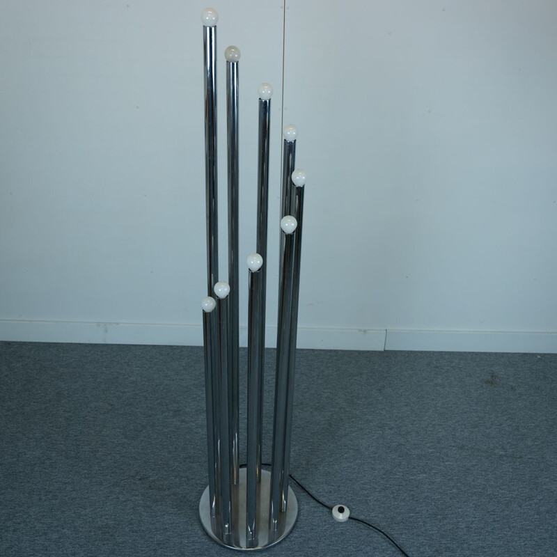 Vintage organ pipe floor lamp by Goffredo Reggiani, Italy 1960