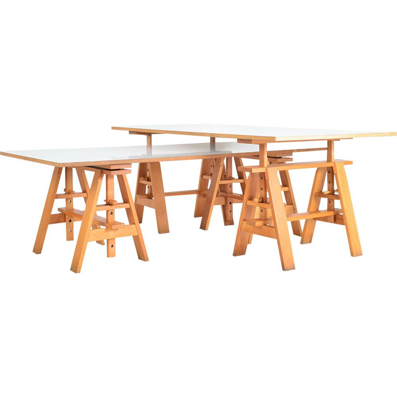 Pair of vintage Post-Modern Leonardo Desks Work Tables by Achille Castiglioni for Zanotta, Italian