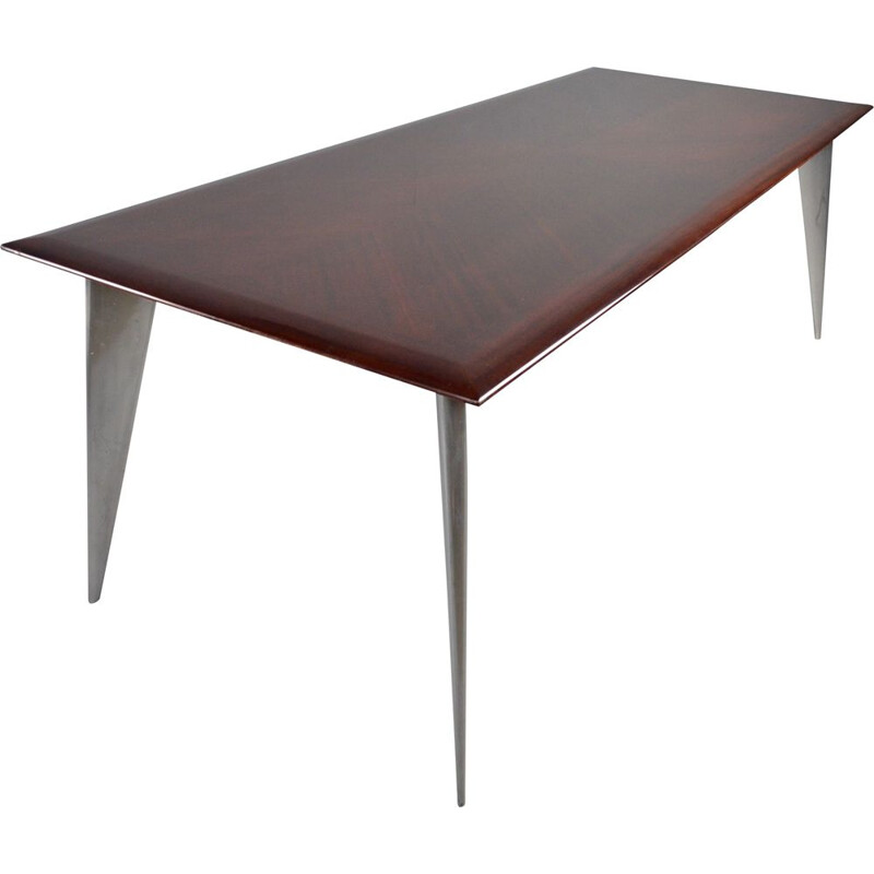 Vintage M dining table in African mahogany by Philippe Starck for Aleph Driade 1987