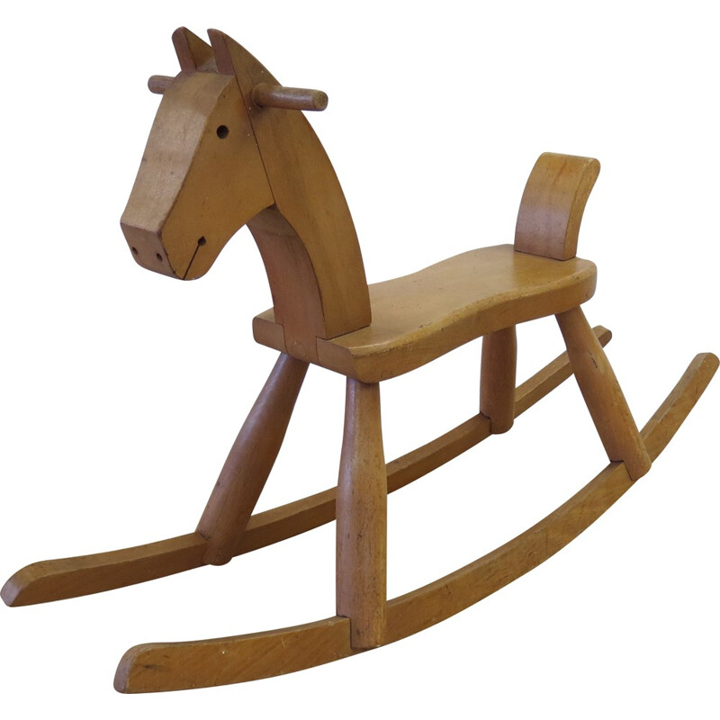 Danish rocking horse in beechwood, Kay BOJESEN - 1950s