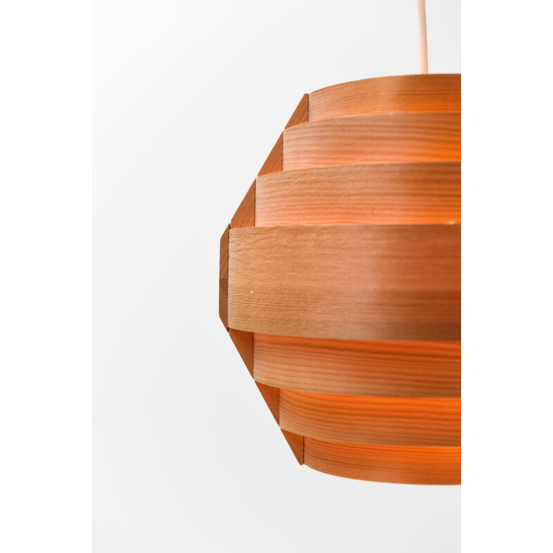 Pair of hanging lamps in pine, Hans Agne JAKOBSSON - 1960s