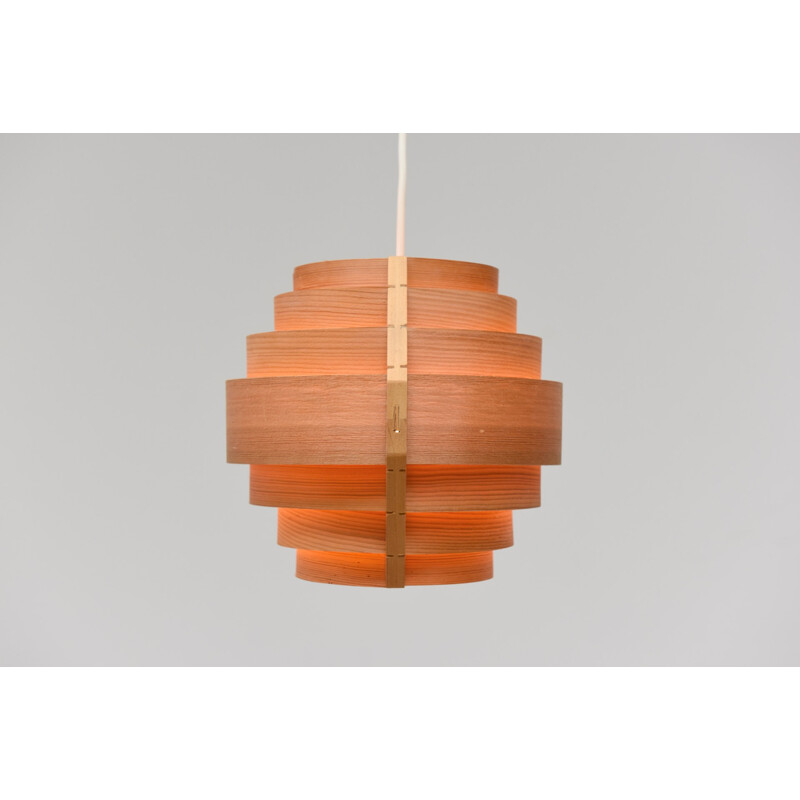 Pair of hanging lamps in pine, Hans Agne JAKOBSSON - 1960s