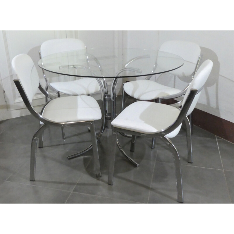 Table et 4 chaises vintage 1970