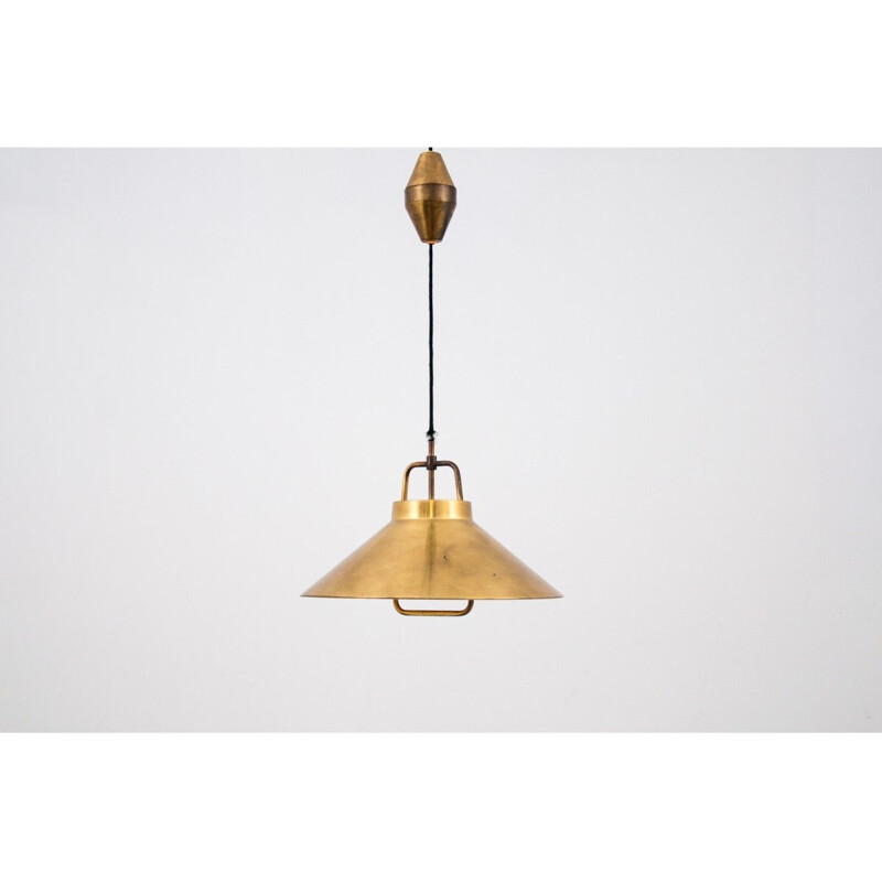 Vintage Brass Pendant by Fritz Schlegel for Lyfa, Danish