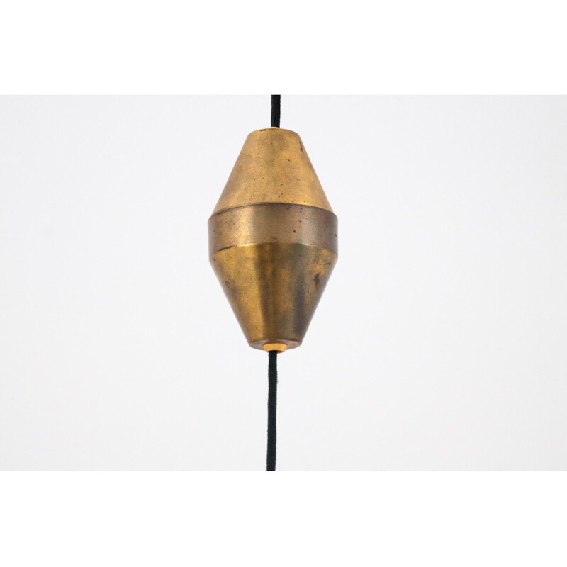 Vintage Brass Pendant by Fritz Schlegel for Lyfa, Danish