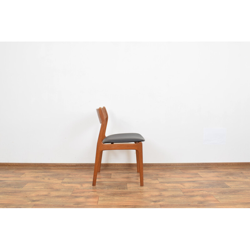 Vintage Teak & Leather Dining Chair by P.E. Jorgensen for Farso Stolefabrik, Danish 1960s