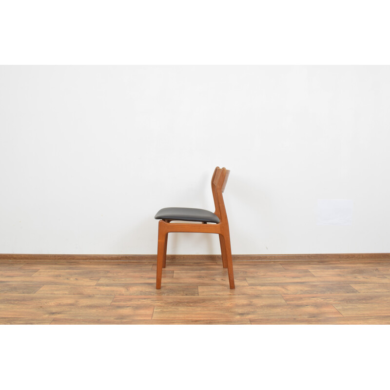 Vintage Teak & Leather Dining Chair by P.E. Jorgensen for Farso Stolefabrik, Danish 1960s