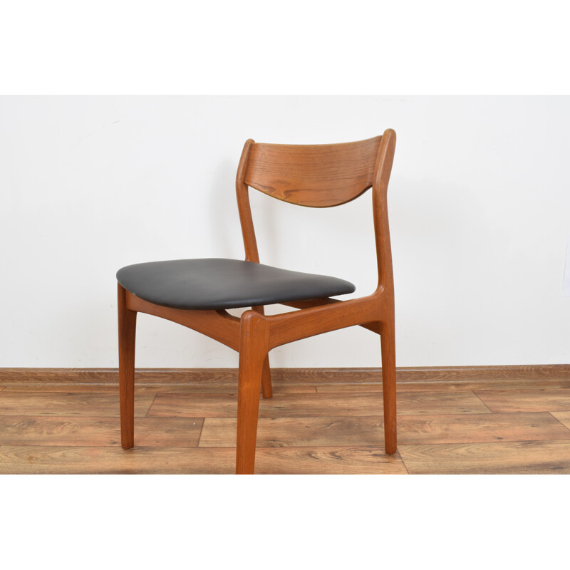 Vintage Teak & Leather Dining Chair by P.E. Jorgensen for Farso Stolefabrik, Danish 1960s