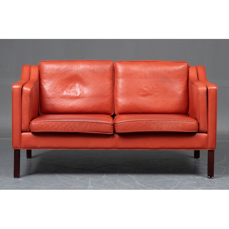 Vintage leather 2 seater sofa by Hurup Mobelfabrik, Danish