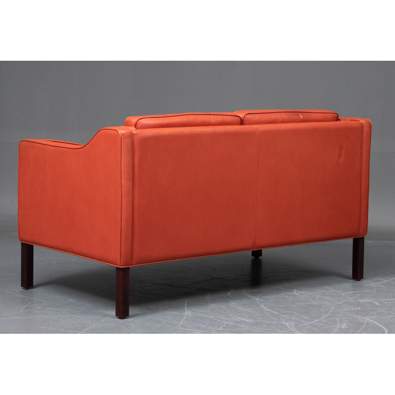Vintage leather 2 seater sofa by Hurup Mobelfabrik, Danish