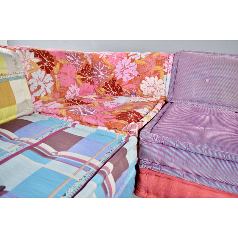 Canapé vintage modulaire Mah Jong en tissu de Roche Bobois
