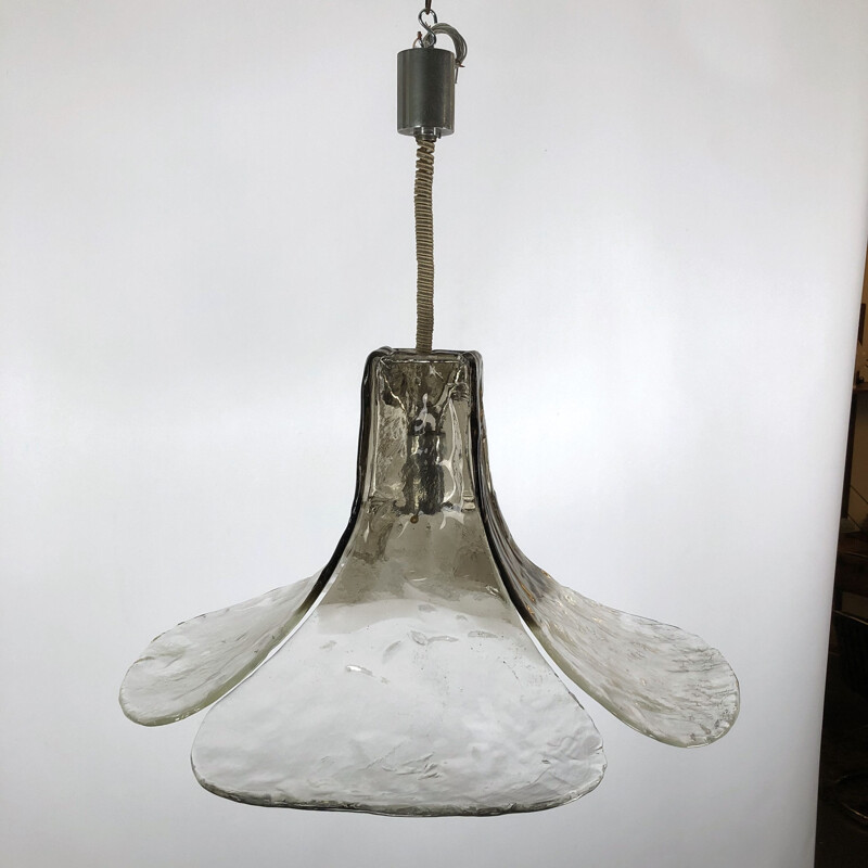 Vintage murano glass flower chandelier by Carlo Nason for Mazzega 1970s