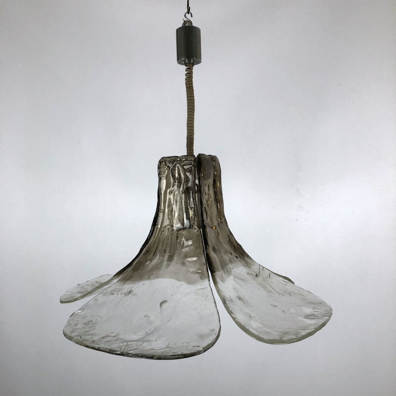 Vintage murano glass flower chandelier by Carlo Nason for Mazzega 1970s