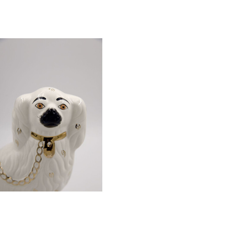 Pair of vintage ceramic Staffordshire 1378-4 fireplace dogs from Beswick, England 1960