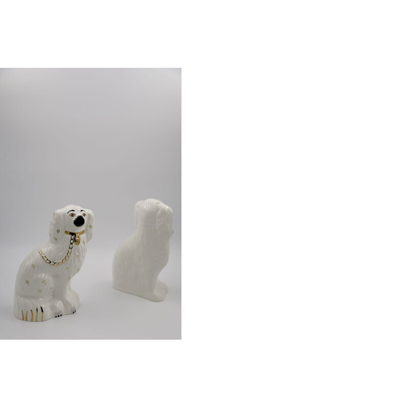 Coppia di cani da camino vintage in ceramica Staffordshire 1378-4 di Beswick, Inghilterra 1960