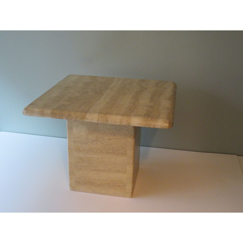 Vintage Travertine side table, Italy 1970s
