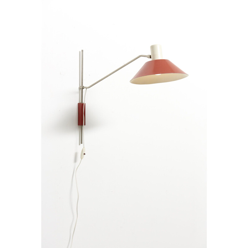 Vintage Adjustable Wall Lamp Model 7078 by J.J.M. Hoogervorst for Anvia, Netherlands 1958