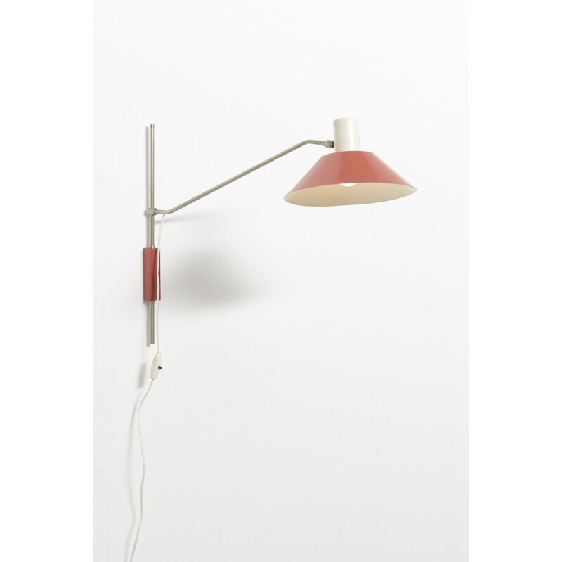 Vintage Adjustable Wall Lamp Model 7078 by J.J.M. Hoogervorst for Anvia, Netherlands 1958