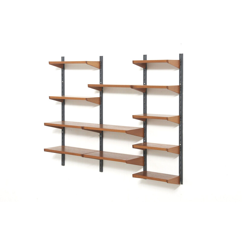 Vintage Wall Unit in Teak by Kai Kristiansen for Feldballes Møbelfabrik, Denmark 1960s