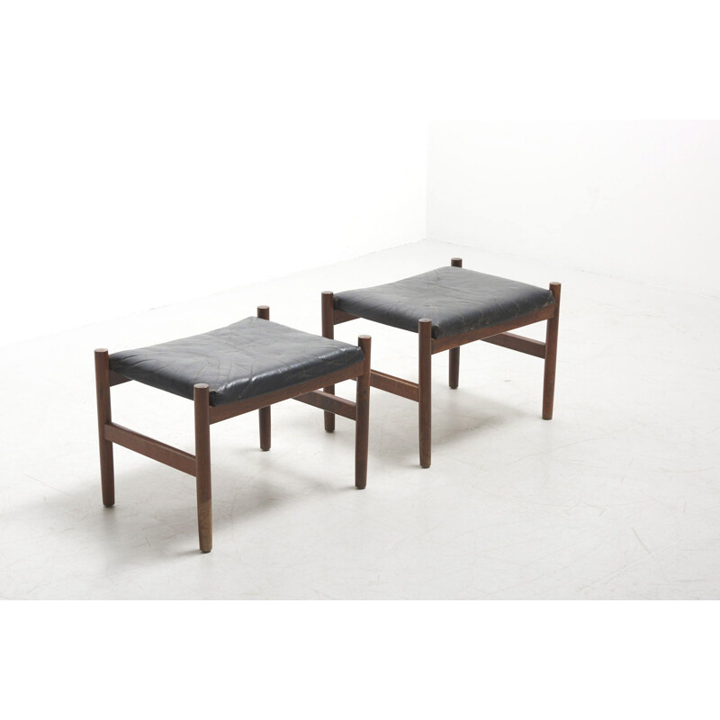 Pair of vintage Footstools by Hugo Frandsen for Spottrup Mobelfabrik, Denmark 1960s