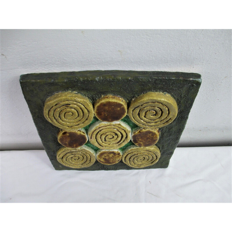 Vintage ceramic art plate, Sweden 1970