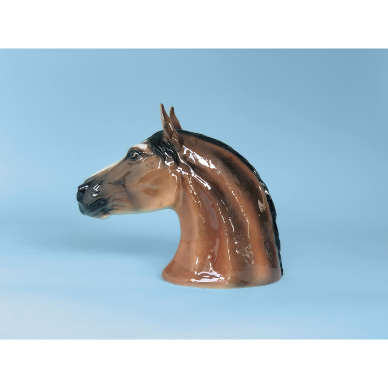 Vintage Porcelain Head of a Horse Italy 1974