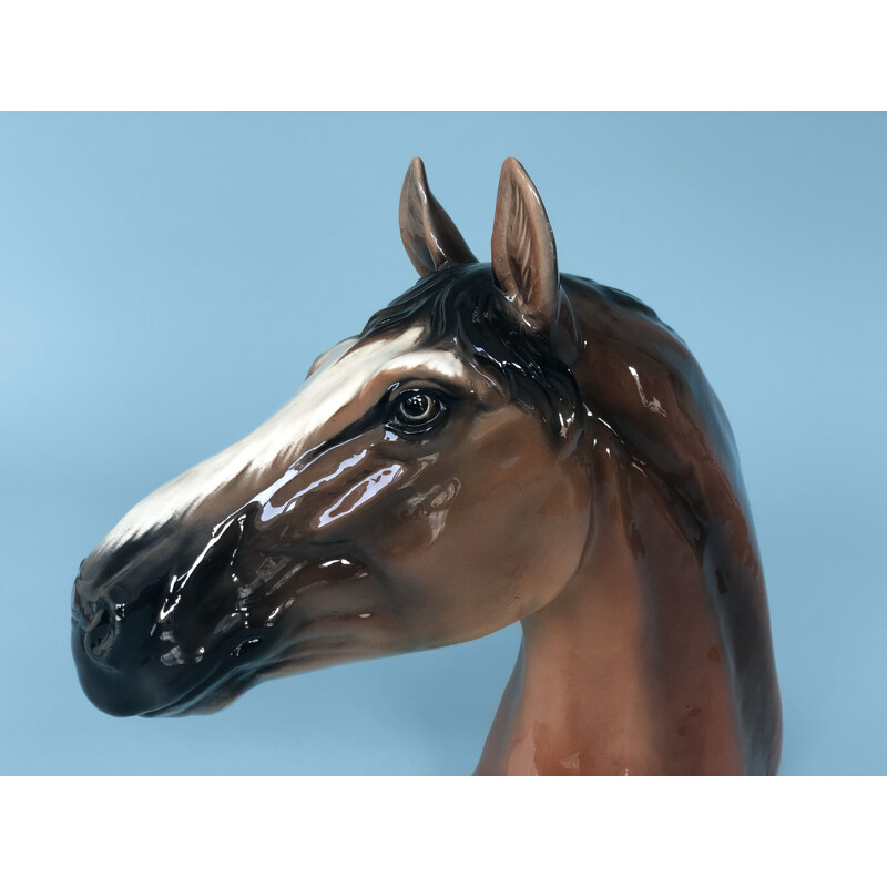 Vintage Porcelain Head of a Horse Italy 1974