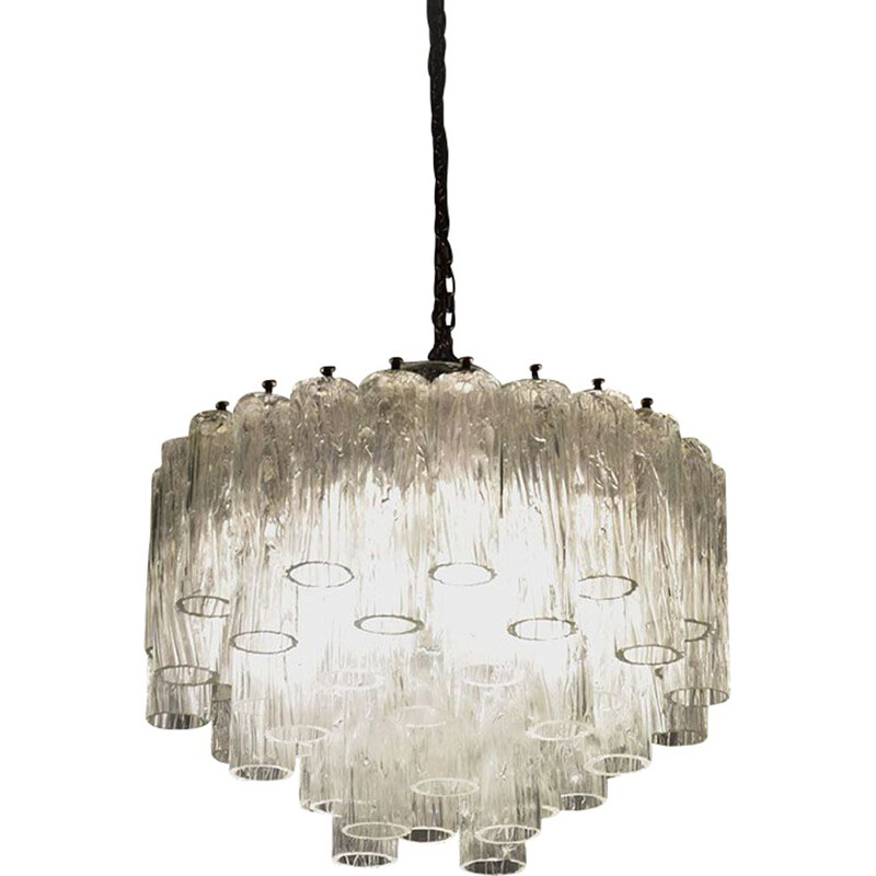 Large vintage Murano glass chandelier by Barovier & Toso 1960