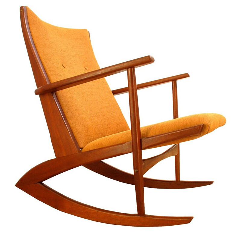 Rocking chair "boomerang"  Kubus en teck, Søren Georg JENSEN - 1960