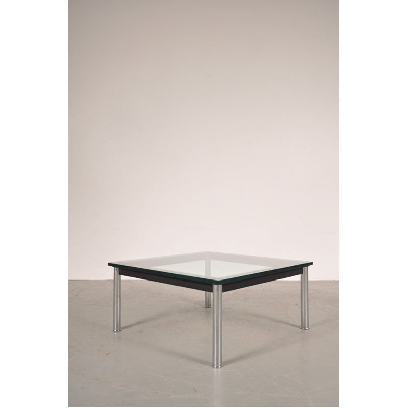 Italian Cassina coffee table in metal and glass, LE CORBUSIER, J. JEANNERET, C. PERRIAND - 1980s