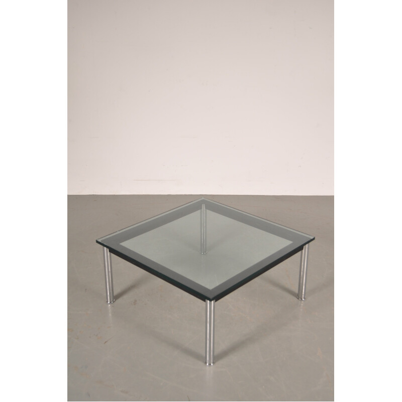 Italian Cassina coffee table in metal and glass, LE CORBUSIER, J. JEANNERET, C. PERRIAND - 1980s