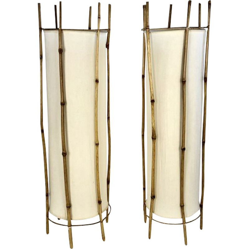 Paire de lampadaires - bambou france