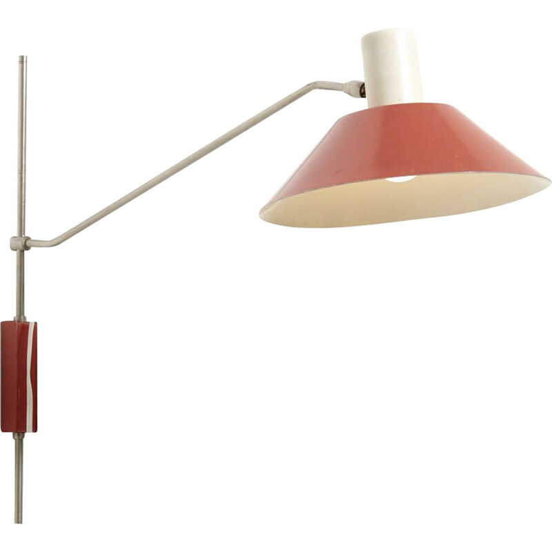 Vintage Adjustable Wall Lamp Model 7078 by J.J.M. Hoogervorst for Anvia, Netherlands 1958