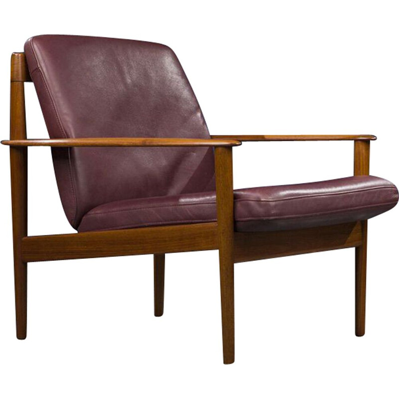 Fauteuil lounge vintage modèle 56 par Grete Jalk pour P. Jeppesens, Danois 1960