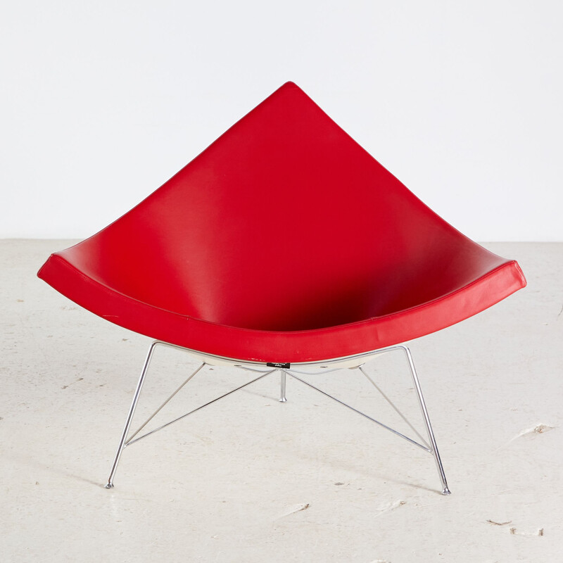 Sillón vintage rojo coco de George Nelson para Vitra 1955