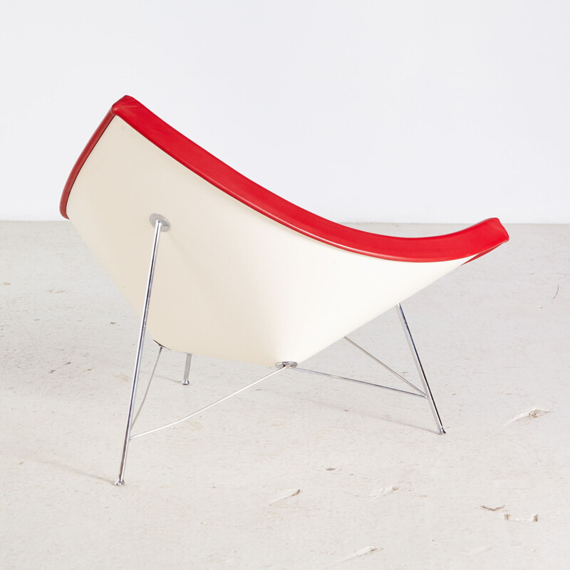 Cadeira de braços vermelha de cocointage de George Nelson para Vitra 1955