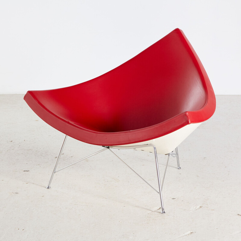 Sillón vintage rojo coco de George Nelson para Vitra 1955