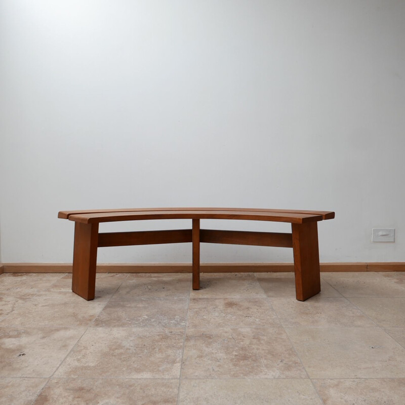 Pair of vintage S38 Elm Benches by Pierre Chapo, French 1970s