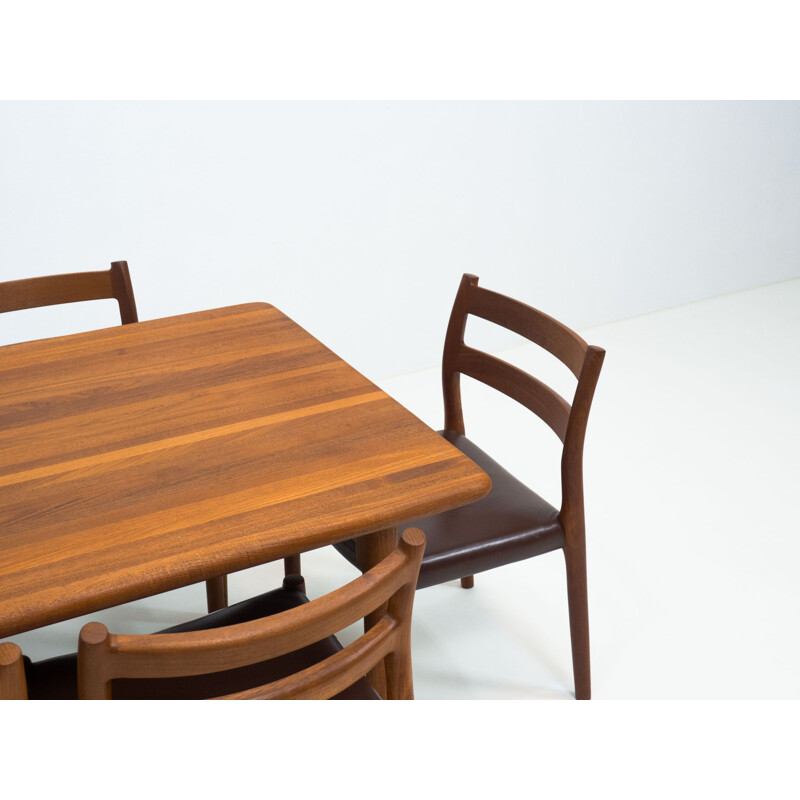 Vintage "Model 84" teak dining set by Niels Otto Moller & J.L. Moller Mobelfabrik, Denmark