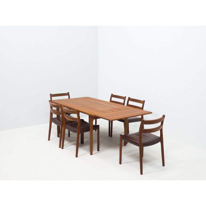 Vintage "Model 84" teak dining set by Niels Otto Moller & J.L. Moller Mobelfabrik, Denmark