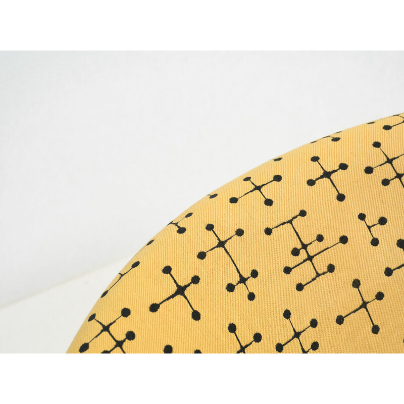 Vintage Artifort "Small Dot Pattern" Orange Slice lounge chair by Pierre Paulin & Charles and Ray Eames, Netherlands