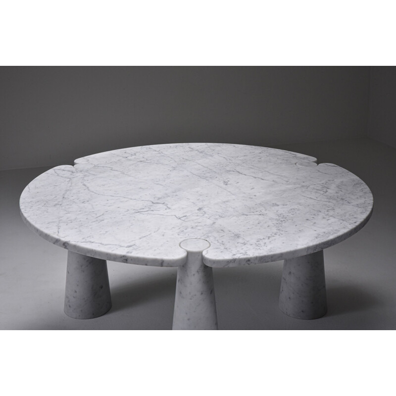 Vintage "Eros" Round Marble Dining Table by Angelo Mangiarotti 1970s