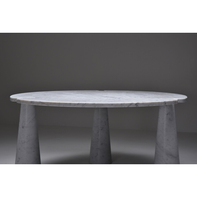Vintage "Eros" Round Marble Dining Table by Angelo Mangiarotti 1970s
