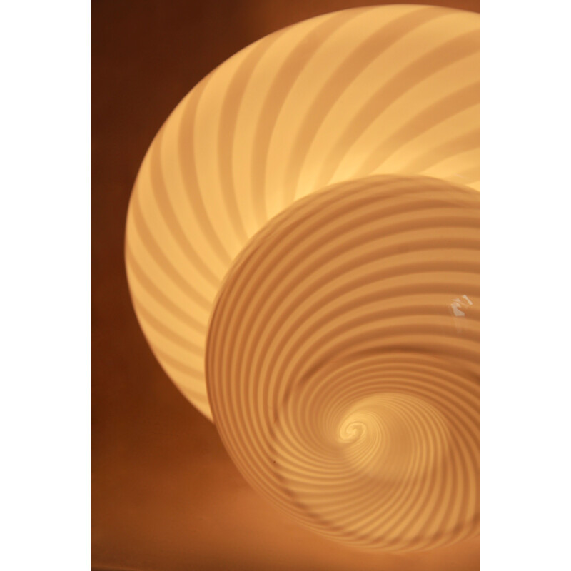 Vintage Bucaneve Swirl Murano Mushroom Lamp, Italy 1970s