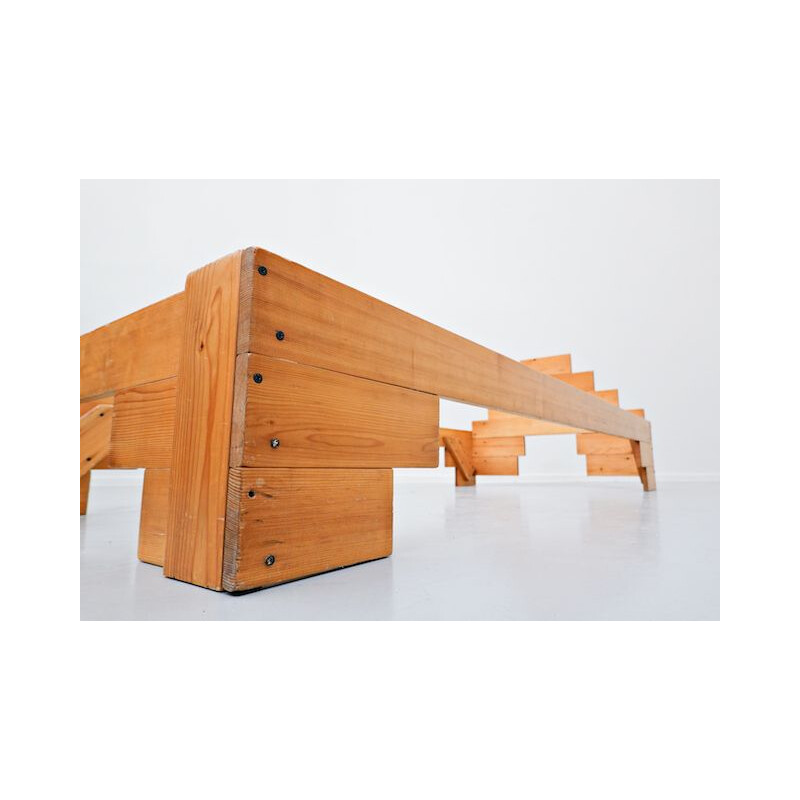 Vintage Wooden Bed By Enzo Mari, Italian 1970s