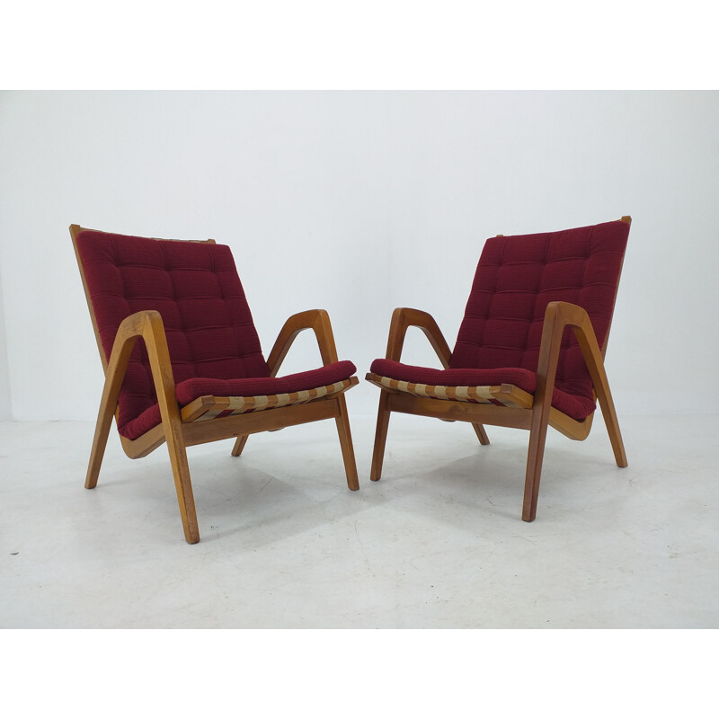 Paar vintage Art Deco fauteuils van Jan Vanek 1930