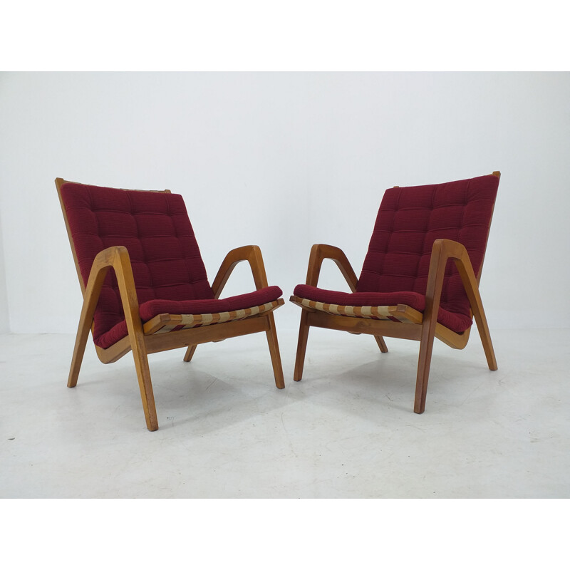 Pair of vintage Art Deco Armchairs by Jan Vanek 1930s