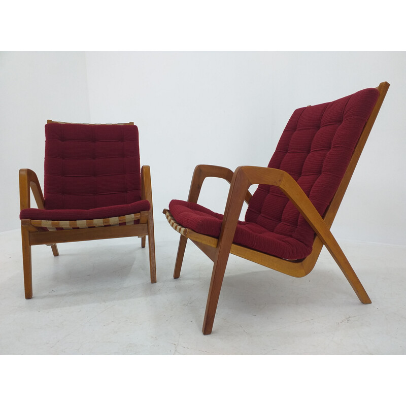 Pair of vintage Art Deco Armchairs by Jan Vanek 1930s