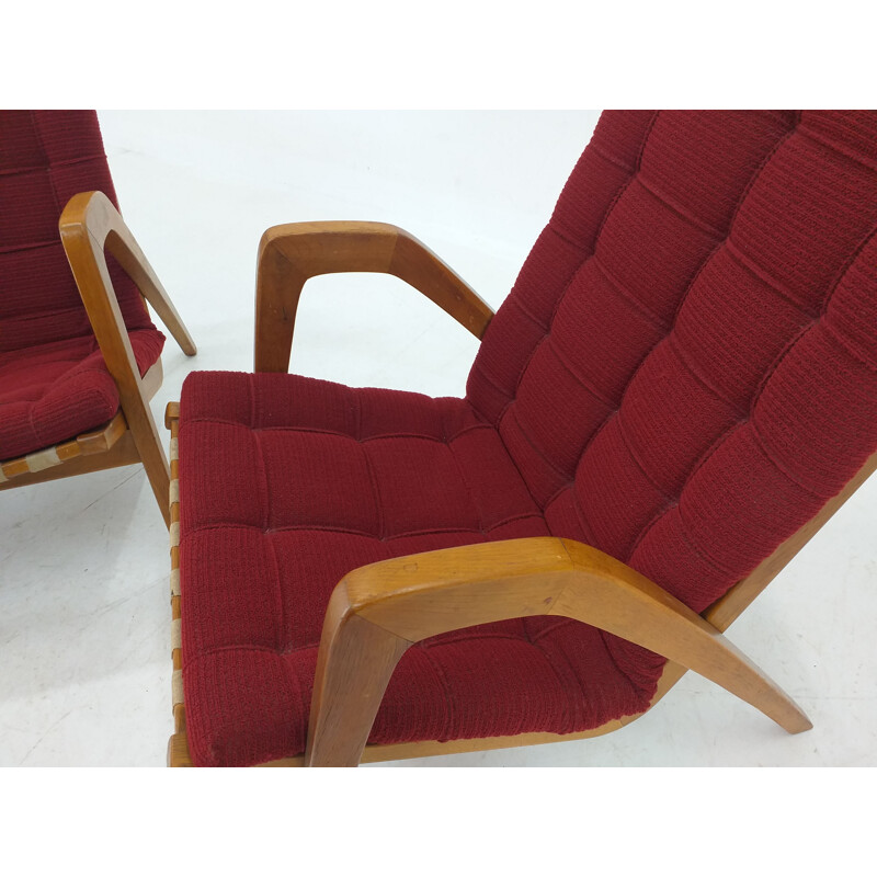 Pair of vintage Art Deco Armchairs by Jan Vanek 1930s